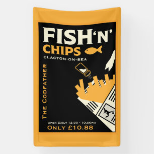 Banderoles Restaurant Entreprise de Café Fish And Chip