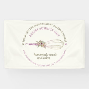 Banderoles Restauration boulangerie Chef Parties scintillant 