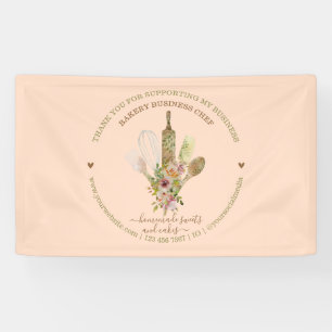 Banderoles Restauration Chef boulangerie rose rustique