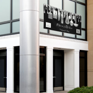 Banderoles Restauration Chef personnel Cuisine Or Qr Logo Arg