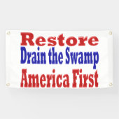 Banderoles Restaurer l'Amérique d'abord drainer le marais rou (Horizontal)