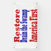 Banderoles Restaurer l'Amérique d'abord drainer le marais rou (Verticale)