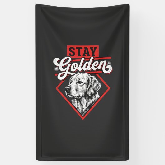Banderoles Restez Golden Retriever doré (Vertical)