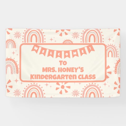 Banderoles Retour à l'école Enseignant Boho Retro (Horizontal)