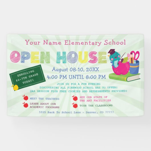 Banderoles Retour à l'école Open House Rencontrez l'enseignan (Horizontal)