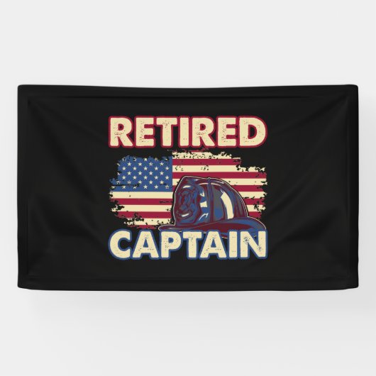 Banderoles Retraité American Firefighter Capitaine Retraite (Horizontal)