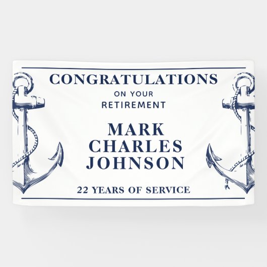 Banderoles Retraite Ancre marine Nautique (Horizontal)
