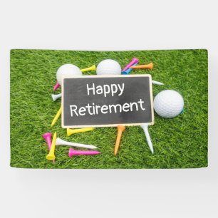 Banderoles Retraite avec bonheur avec golf et golf