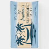 Banderoles Retraite Beach Palm Trees Hammock Party Bienvenue (Vertical)