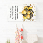 Banderoles Retraite Confetti Noir Et Or (En situation)