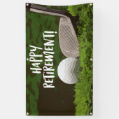 Banderoles Retraite de golf avec boule et fer sur vert (Vertical)