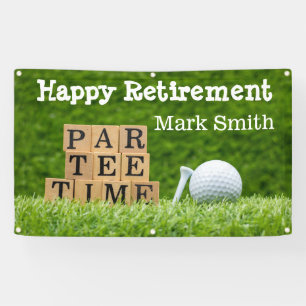 Banderoles Retraite de golf avec boule par tee time sur vert