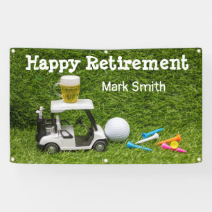 Banderoles Retraite de golf avec boule par tee time sur vert