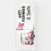 Banderoles Retraite de golf avec voiturette de golf rose pour (Vertical)