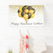 Banderoles Retraite de Parties scintillant en or noir blanc (En situation)