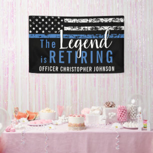 Banderoles Retraite de police personnalisée Thin Blue Line