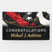 Banderoles Retraite des pompiers Mince ligne rouge (Horizontal)