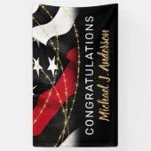 Banderoles Retraite des pompiers Mince ligne rouge (Vertical)