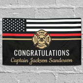 Banderoles Retraite des pompiers Red Line Flag Félicats