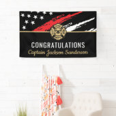 Banderoles Retraite des pompiers Red Line Flag Félicats (En situation)