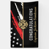 Banderoles Retraite des pompiers Red Line Flag Félicats (Vertical)