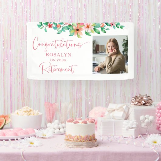 Banderoles Retraite Floral Tropical Congrats (Fête)
