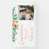 Banderoles Retraite Floral Tropical Congrats (Verticale)