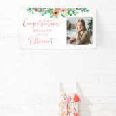 Banderoles Retraite Floral Tropical Congrats (Insitu)