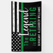 Banderoles Retraite militaire Mince Ligne verte (Vertical)