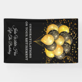 Banderoles Retraite Noire Et Or (Horizontal)