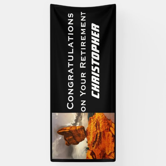 Banderoles Retraite, Nom, Jumbo Rock équilibré (Vertical)