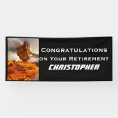 Banderoles Retraite, Nom, Jumbo Rock équilibré (Horizontal)