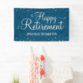 Banderoles Retraite Simple Argent Confetti (En situation)