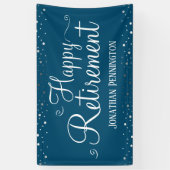 Banderoles Retraite Simple Argent Confetti (Vertical)