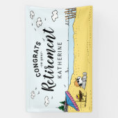 Banderoles Retraite | Snoopy & Woodstock sur le Beach Banne (Verticale)