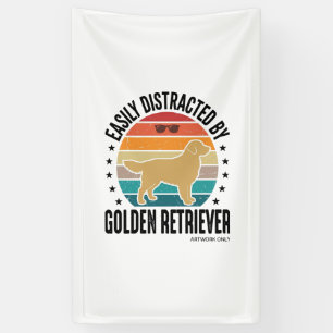 Banderoles Retriever doré facilement distrait Chien vintage d