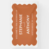 Banderoles Rétro 1950 Wavy Edge Mariage en terre cuite (Vertical)