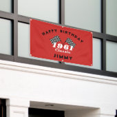 Banderoles Retro 1961 Classic Black White Checked Race Drapea (Bâtiment extérieur)