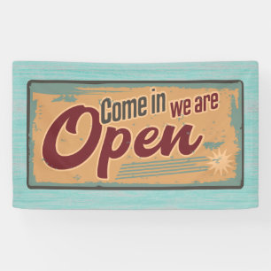 Banderoles Rétro Affiche de bienvenue ouverte pour des