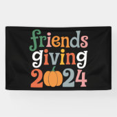 Banderoles Retro Amis Donnant 2024 Thanksgiving Fall (Horizontal)