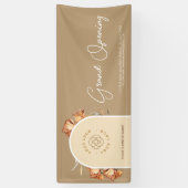 Banderoles Retro Arch Flower Business Logo Grand Ouverture (Vertical)