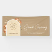 Banderoles Retro Arch Flower Business Logo Grand Ouverture (Horizontal)