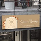 Banderoles Retro Arch Flower Business Logo Grand Ouverture