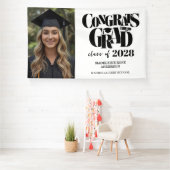 Banderoles Retro Class of Congrats Graduation Black  (Insitu)
