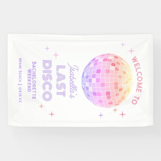 Banderoles Retro Dernier Disco Bachelorette Week-end Bienvenu (Horizontal)