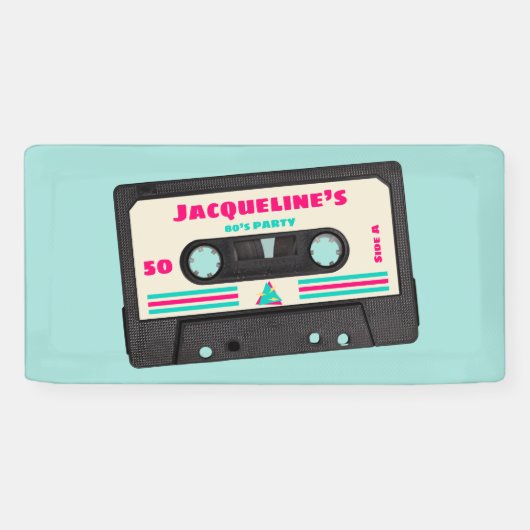 Banderoles Retro Eighties Music Mix Tape 50e fête d'anniversa (Horizontal)