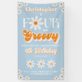 Banderoles Retro Four Ever Super Boys 4e anniversaire Bienven (Vertical)