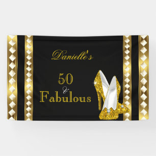 Banderoles Retro Glamor Hollywood Fabulous 50 Gold Deco talon