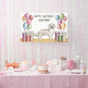 Banderoles Rétro Golden Retriever Chien Mignon Anniversaire C