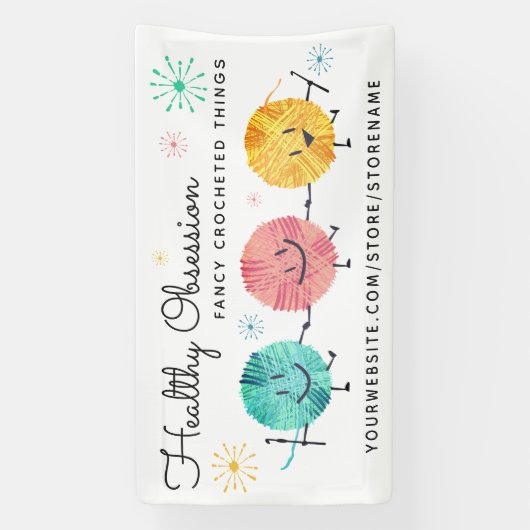 Banderoles Retro happy yarn boules crochet crochets crochet c (Verticale)